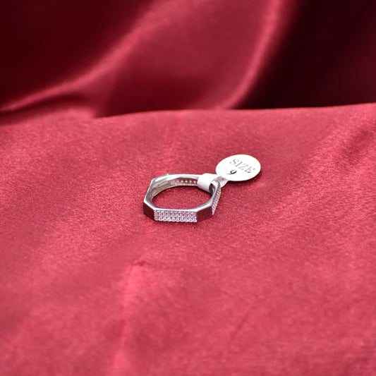 HexaSpark Sterling Silver Ring