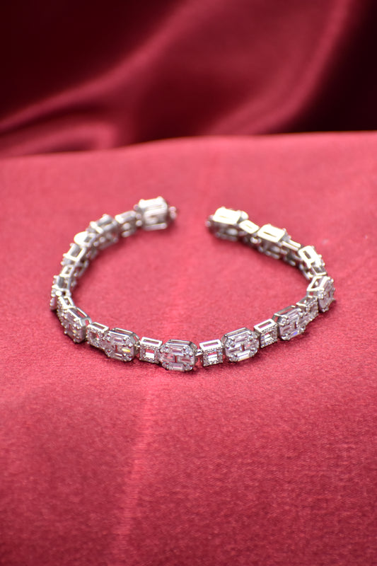Imperial Elegance Baguette & Emerald-Cut Bracelet