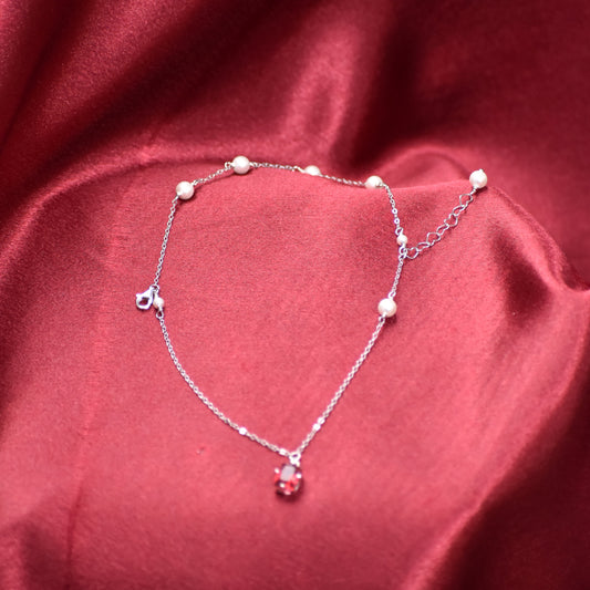 Blush Pearl & Crystal Charm Bracelet