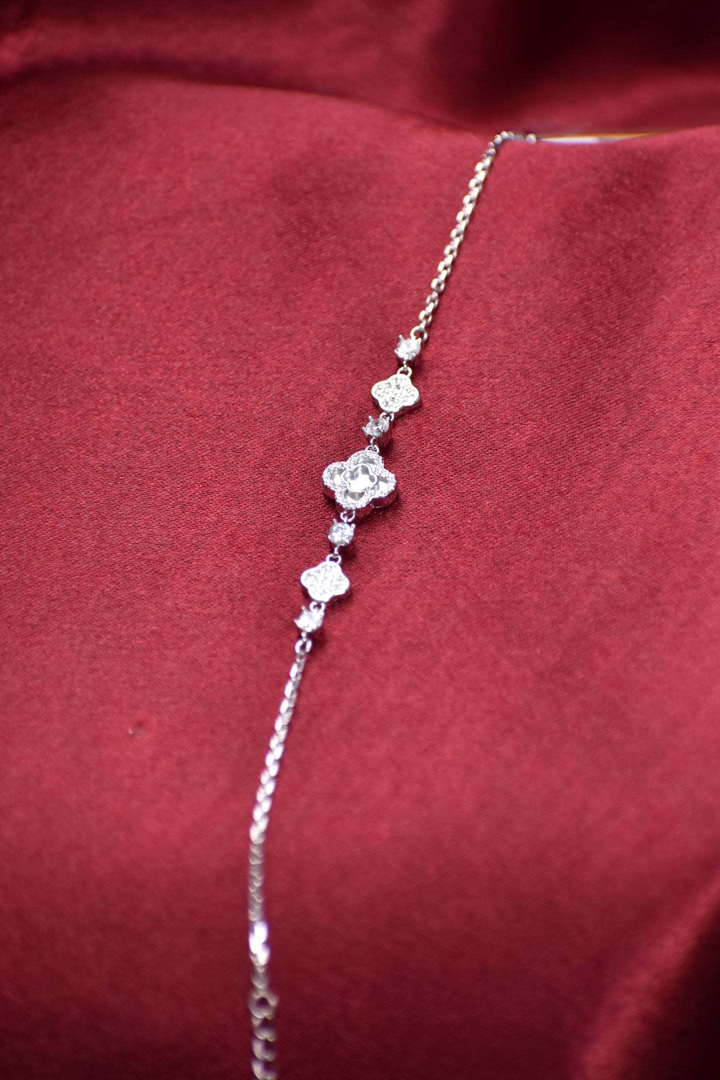 Silver Blossom & Sparkle Bracelet