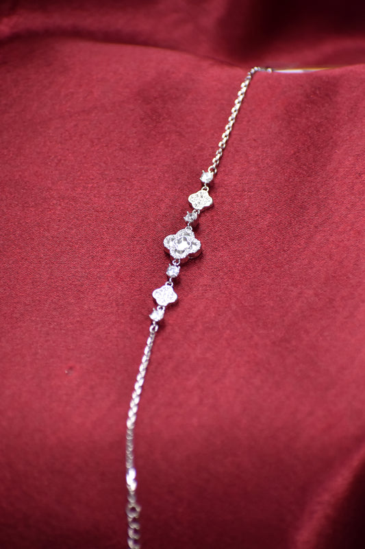 Silver Blossom & Sparkle Bracelet