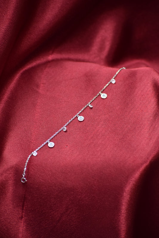 Silver Evil Eye & Sparkle Charm Bracelet