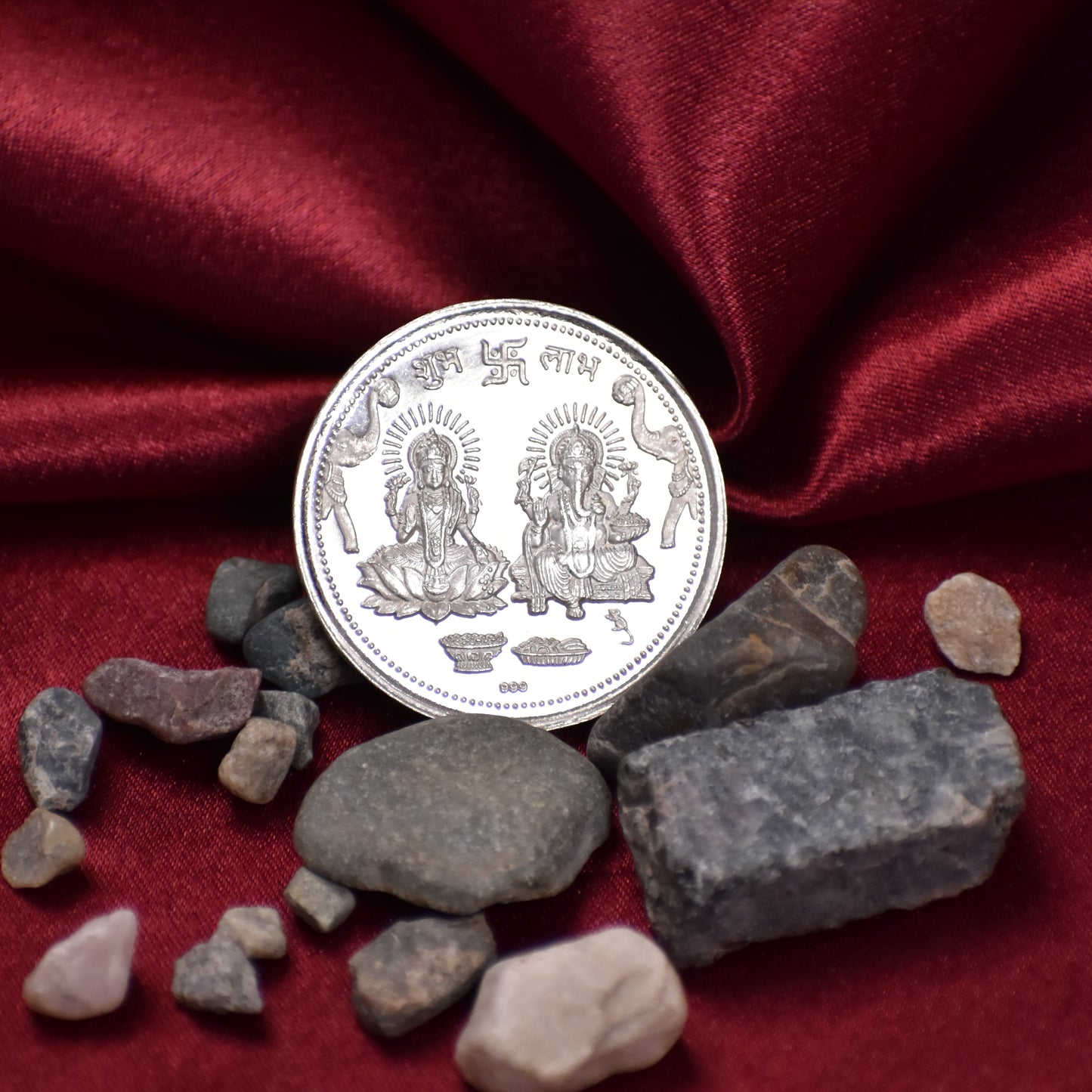 Pure Silver Om Shri Lakshmi Coin – 999 Fine Silver