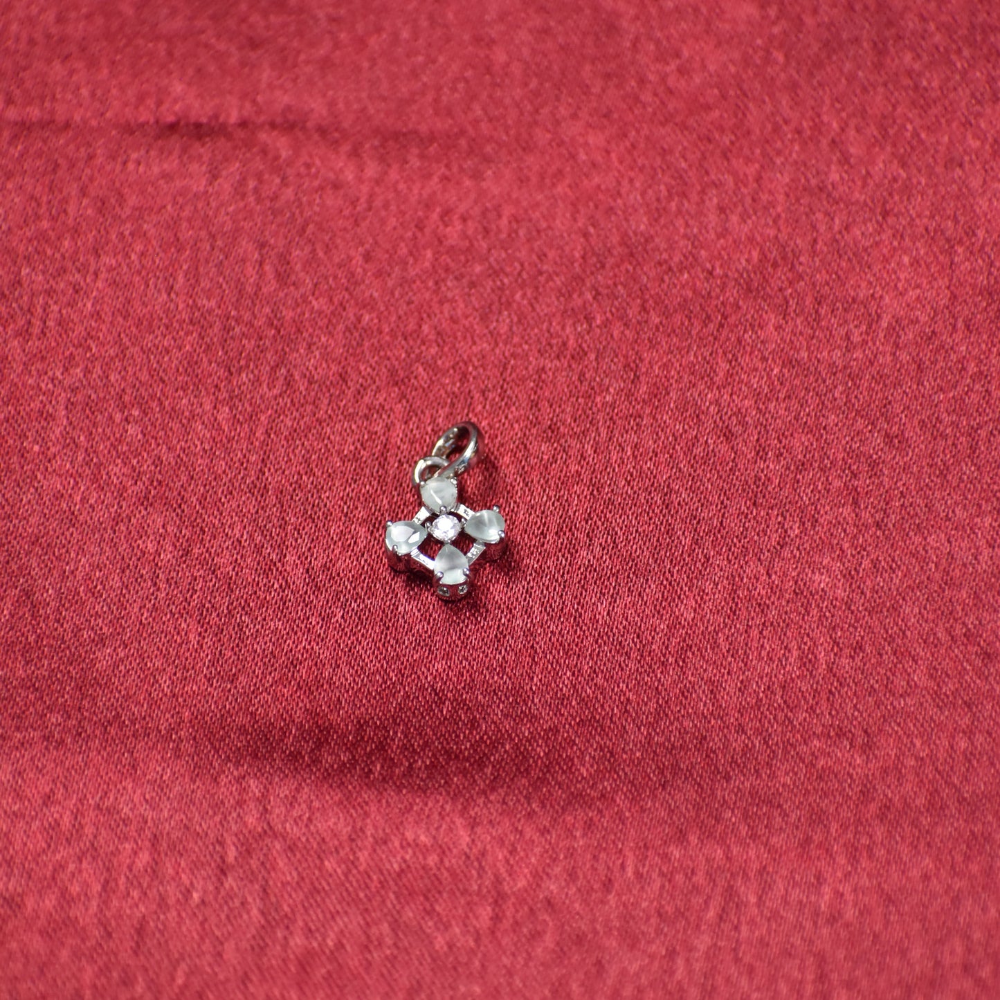 Elegant Silver Floral Pendant with CZ Stones