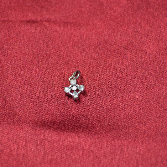 Elegant Silver Floral Pendant with CZ Stones