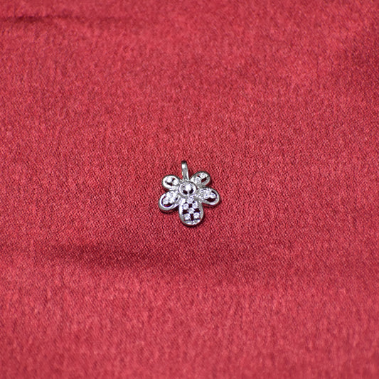 Sparkling Silver Daisy Pendant with CZ Accents