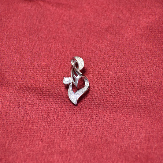 Sterling Silver Open Heart Pendant with CZ Accents