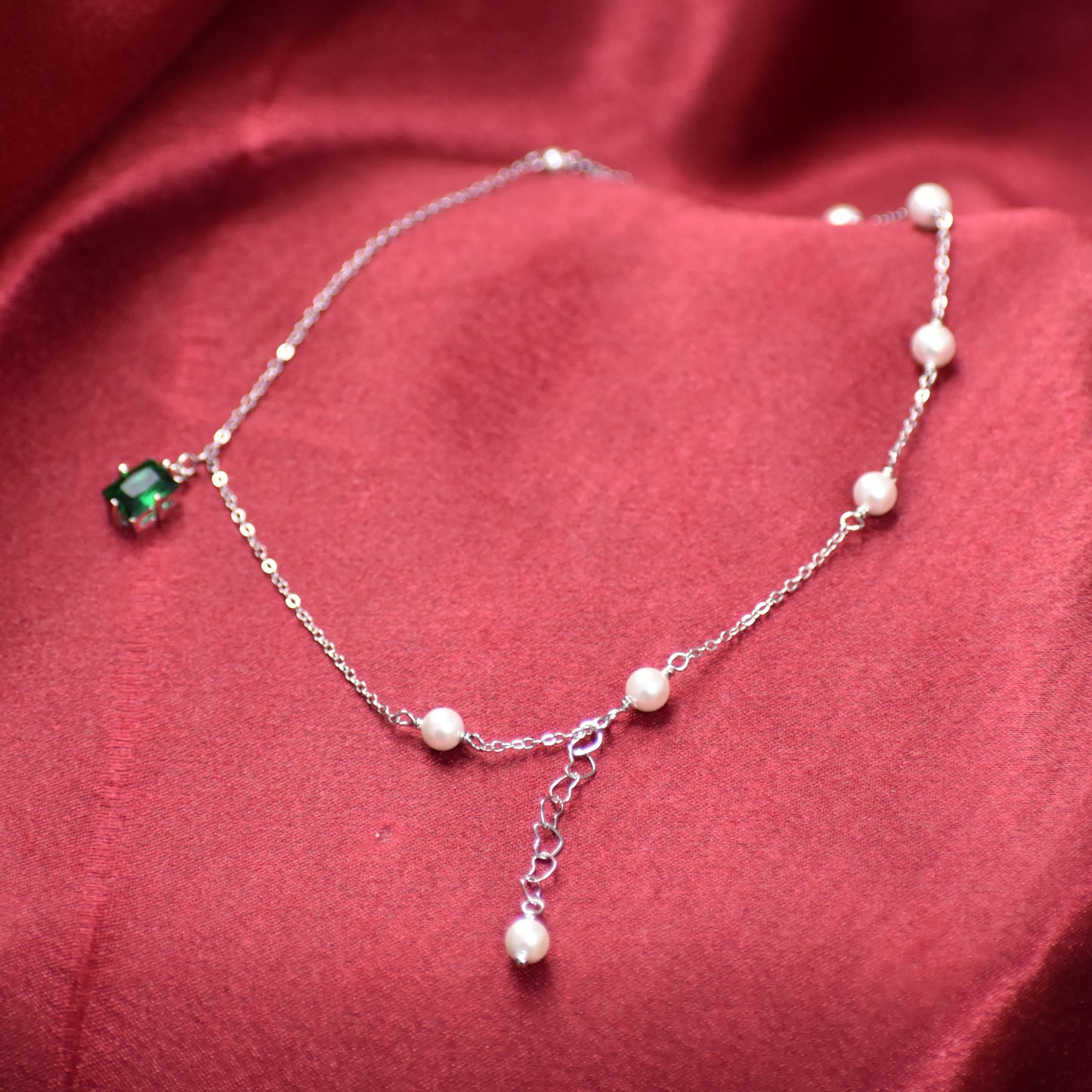 Blush Pearl & Crystal Charm Bracelet