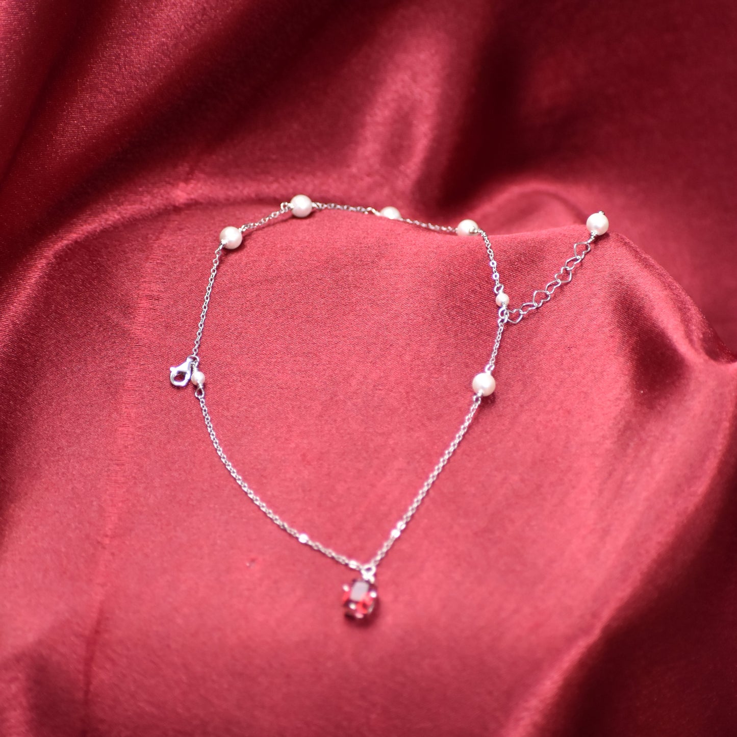 Blush Pearl & Crystal Charm Bracelet